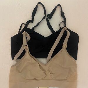 Nursing Breastfeeding Black and Tan Bras